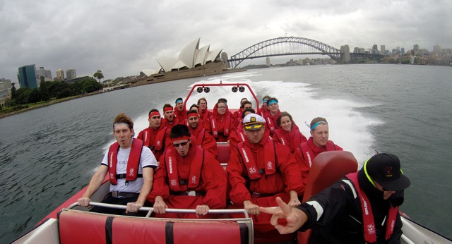 Corporate Events on Sydney Harbour jet boating amazing race thrills