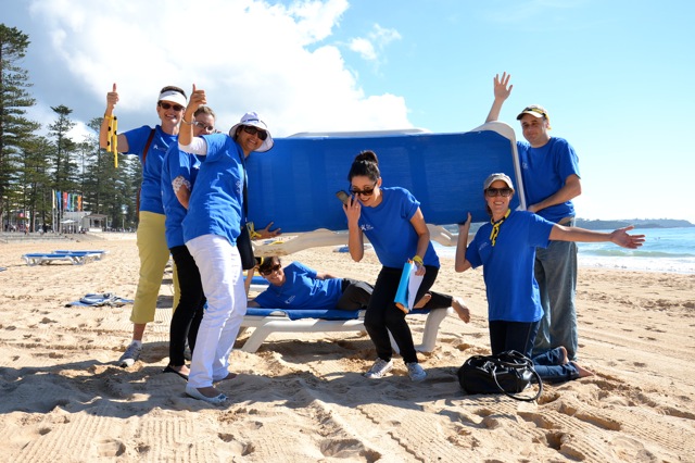 Corporate Team Building Activities on Manly Beach Playing Games near Manly Novotel